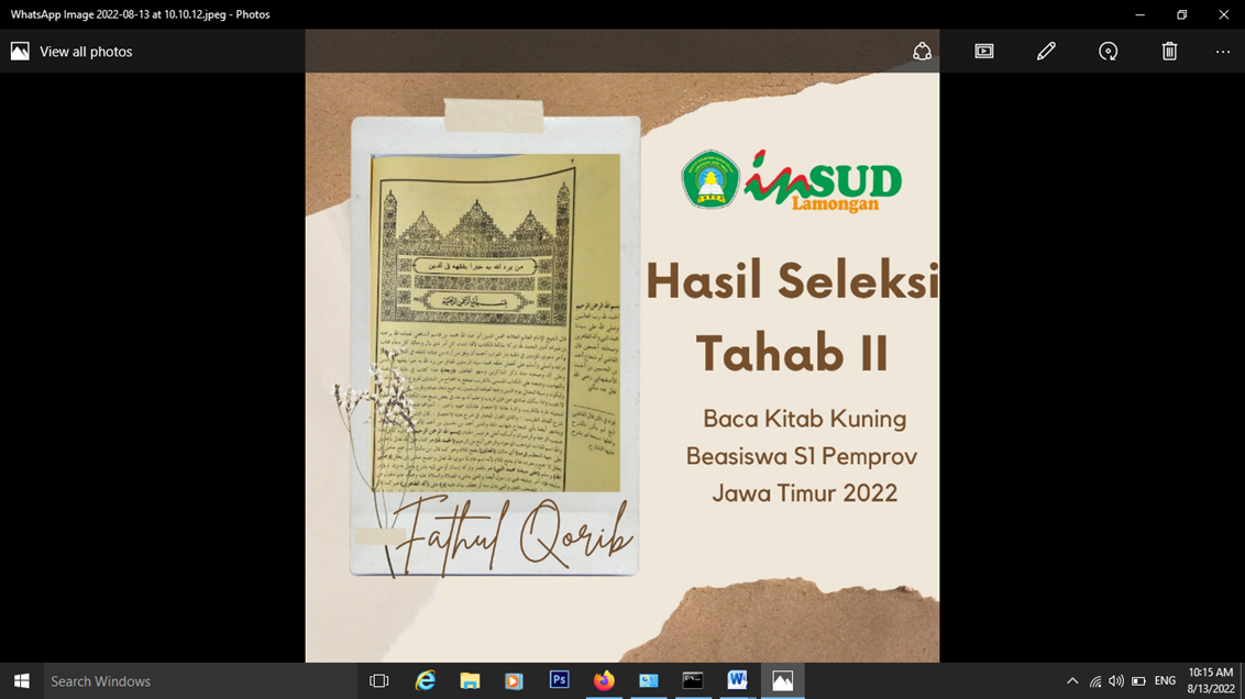 Pengumuman Hasil Seleksi Tahap II Beasiswa S1 Pemprov Jawa Timur